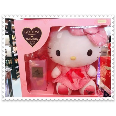 ♥小花花日本精品♥ Hello Kitty x Godiva 聯名合作 布偶 娃娃 情人節禮物 生日禮物99800208