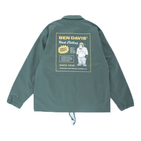 BEN DAVIS 1780001-12 ADVERTISED COACHES JKT 教練外套 風衣外套 (淺綠色)