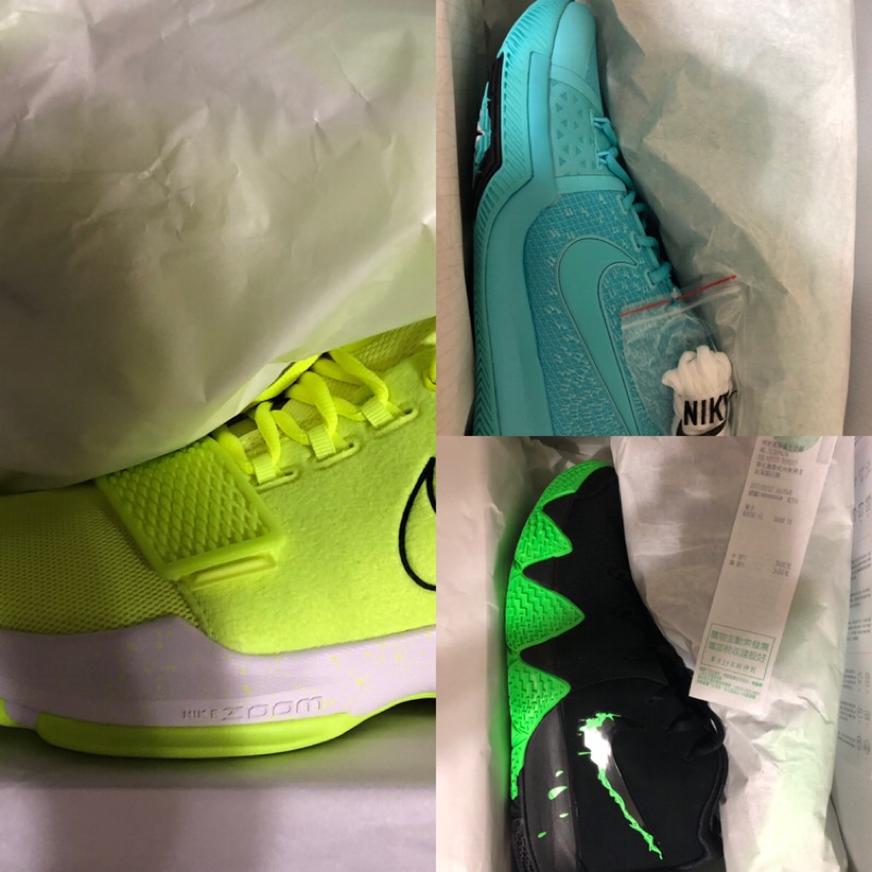 PG 1 Volt + Kyrie 3 Tiffany Blue + Kyrie 4 Halloween 合售