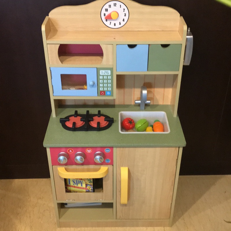 幼【Teamson】佛羅倫斯木製家家酒兒童廚房玩具組（二手）