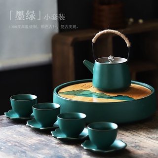 尚岩 家用茶具套裝簡約功夫茶具陶瓷茶盤茶壺茶杯整套禮品茶具批發