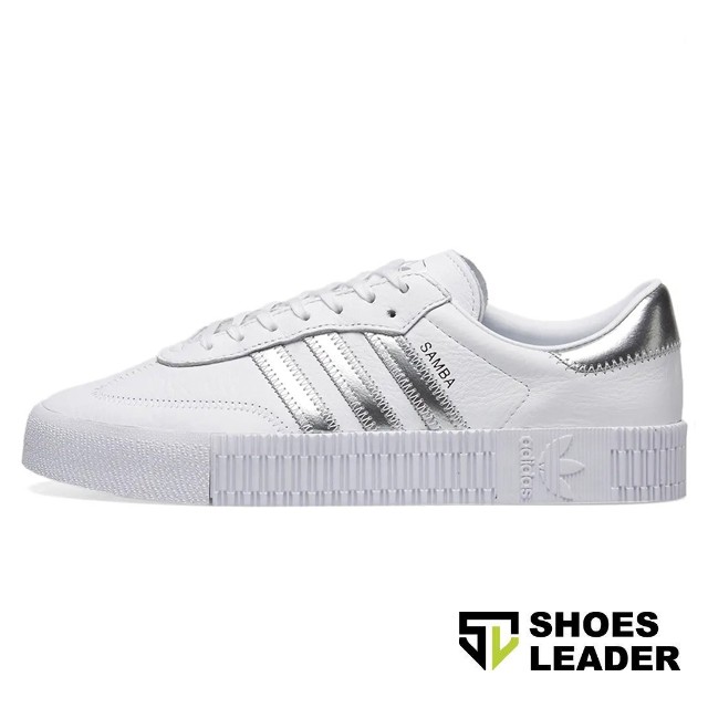 SL日韓代購】Adidas Originals Sambarose 全白銀邊女鞋增高鞋厚底鞋EE9017 | 蝦皮購物