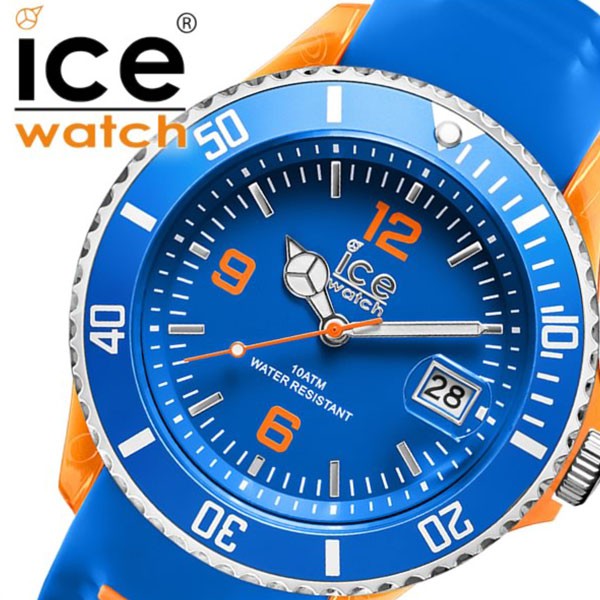 特價活動-ice Watch 藍橘矽膠錶帶手錶