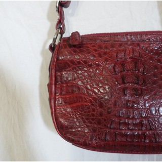 THAILAND泰國包款) 緋紅 鱷魚皮 肩背包 手提包 側背包 三用包