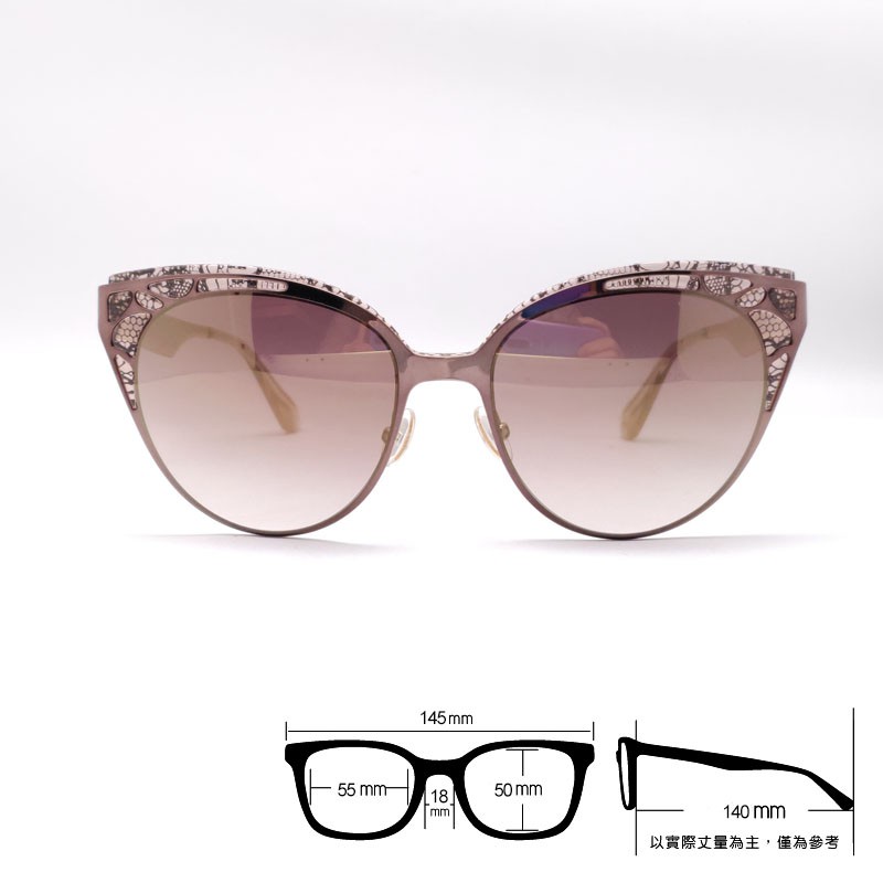 ✅💕貴婦精品💕[檸檬眼鏡] Jimmy Choo ESTELLE/S ENZQH晶透蕾絲貓眼款墨鏡 玫瑰金 義大利製