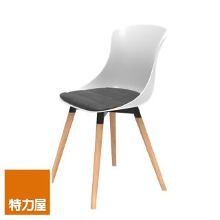 (組合) 特力屋 萊特塑鋼椅 櫸木腳架40mm/白椅背/灰座墊