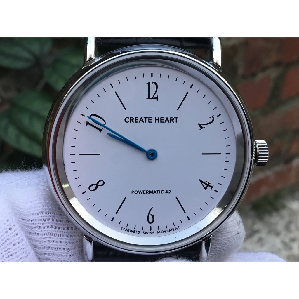 全新未使用 精品錶 瑞士製造 CREATE HEARE 錶徑39mm ETA7001 手上鍊 藍寶石水晶 (白面)