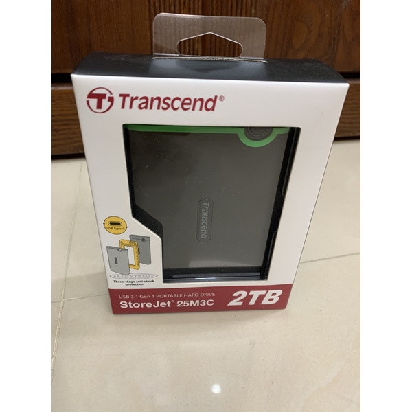 Transcend 創見 2TB StoreJet 25M3C 軍規防震25吋Type C行動硬碟