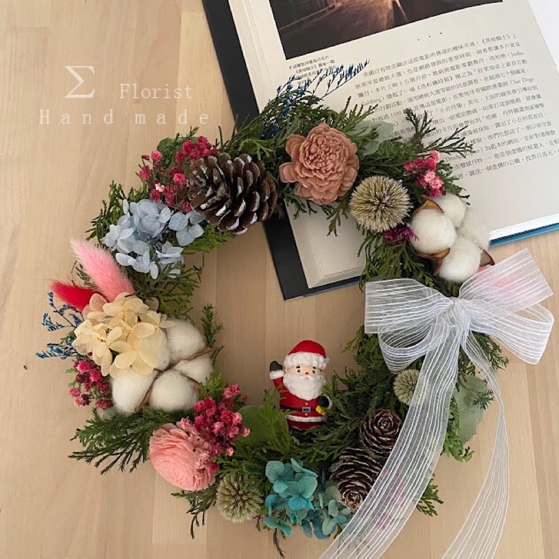 手作聖誕花圈 花園裡的樂章 E Florist永生花 乾燥花 聖誕裝飾 居家佈置 聖誕禮物 居家裝飾 乾燥果實 蝦皮購物