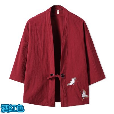 男生和服外套m 5xl碼日式外套男kimono和服開衫棉麻男士日系和服七分袖襯衫襯衣寬鬆道袍潮開衫上衣 蝦皮購物