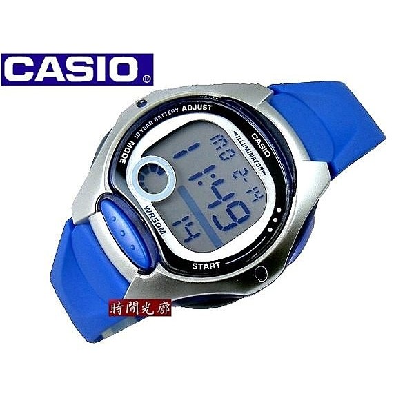 有發票 實體店面 台灣卡西歐公司貨【時間光廊】CASIO十年電池 兒童錶 (銀框藍帶) LW-200-2A