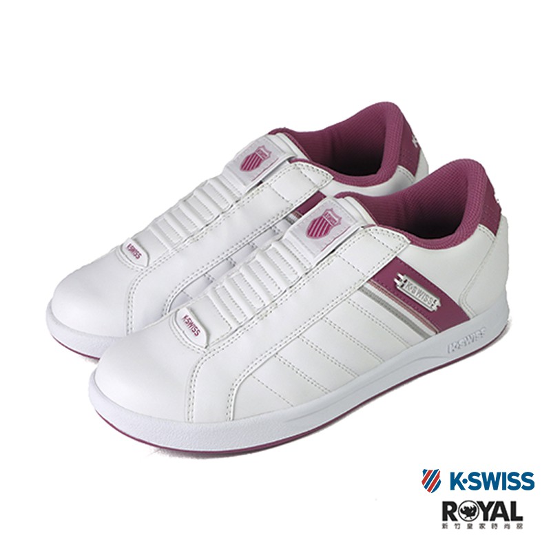 K-swiss Lundahl Slip 白色 皮質 套入 運動休閒鞋 女款 NO.J0471【新竹皇家】