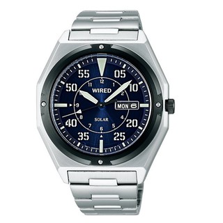WIRED 時尚太陽能腕錶-藍/銀-42mm (AW6003X1)