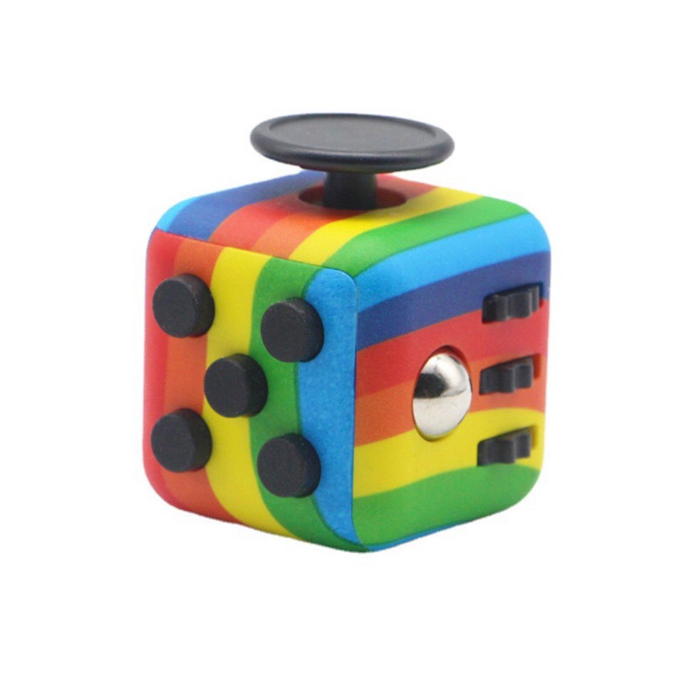 紓壓神器*療癒骰子*爆款*減壓魔方fidget toy cube解壓抗壓焦慮彩虹骰子兒童益智玩具禮品*新品