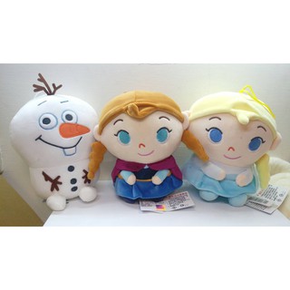 正版迪士尼~冰雪奇緣QQ系列~雪寶/艾莎/安娜坐姿絨毛娃娃~Q彈布料-6吋 12吋 18吋[可愛娃娃]