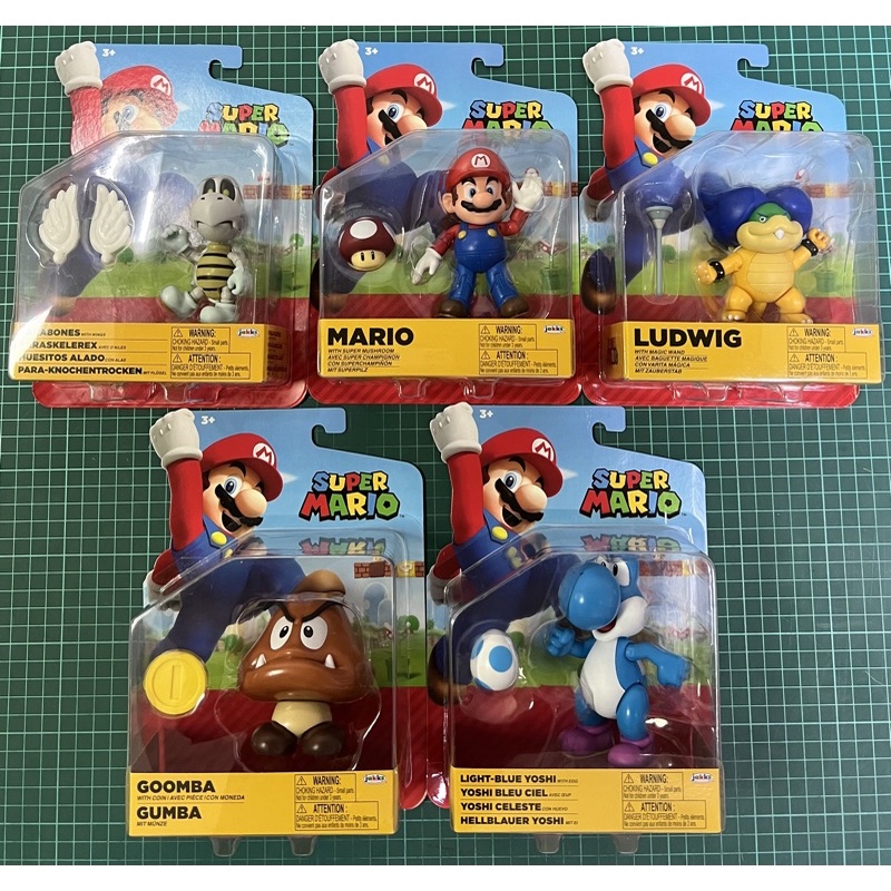 現貨 jakks 任天堂4吋公仔W27 瑪利歐 瑪利兄弟 超級瑪利 任天堂 耀西 碎碎龜 蘑菇人 Ludwig