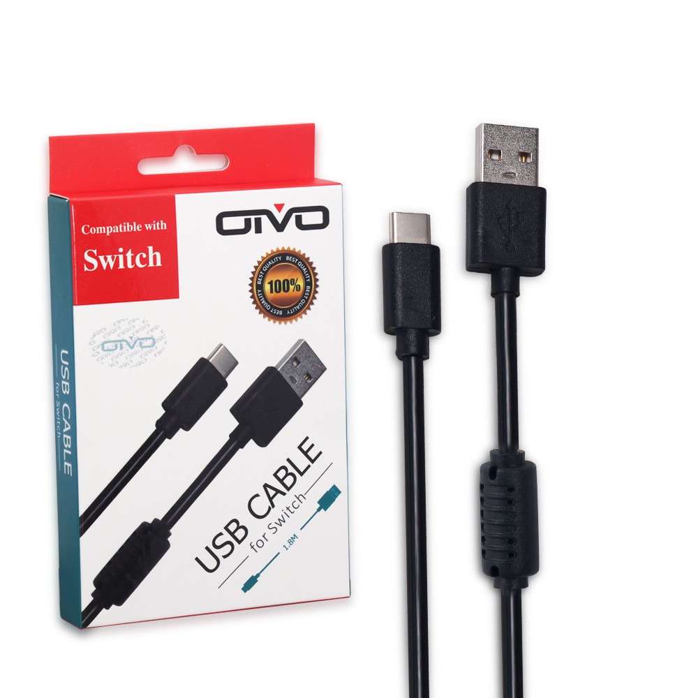 現貨switch 主機專用type C 帶磁環usb 充電線1 8m 1 8米oivo 全新商品 蝦皮購物