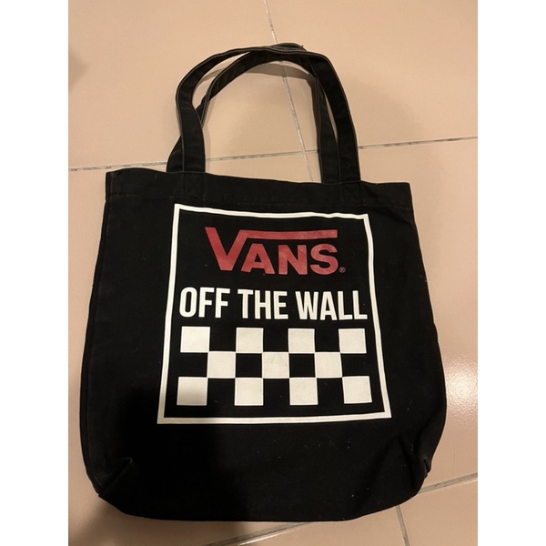 Vans 黑色 格子 托特包