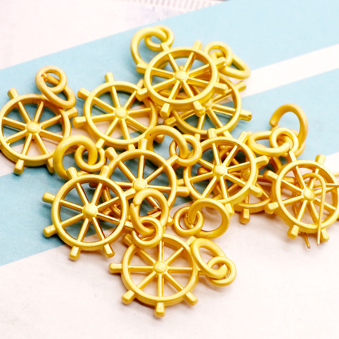 首飾 新款 18 14mm熱賣新款沙金合金配件啞金齒輪手鍊項鍊吊墜服裝飾品掛件 蝦皮購物