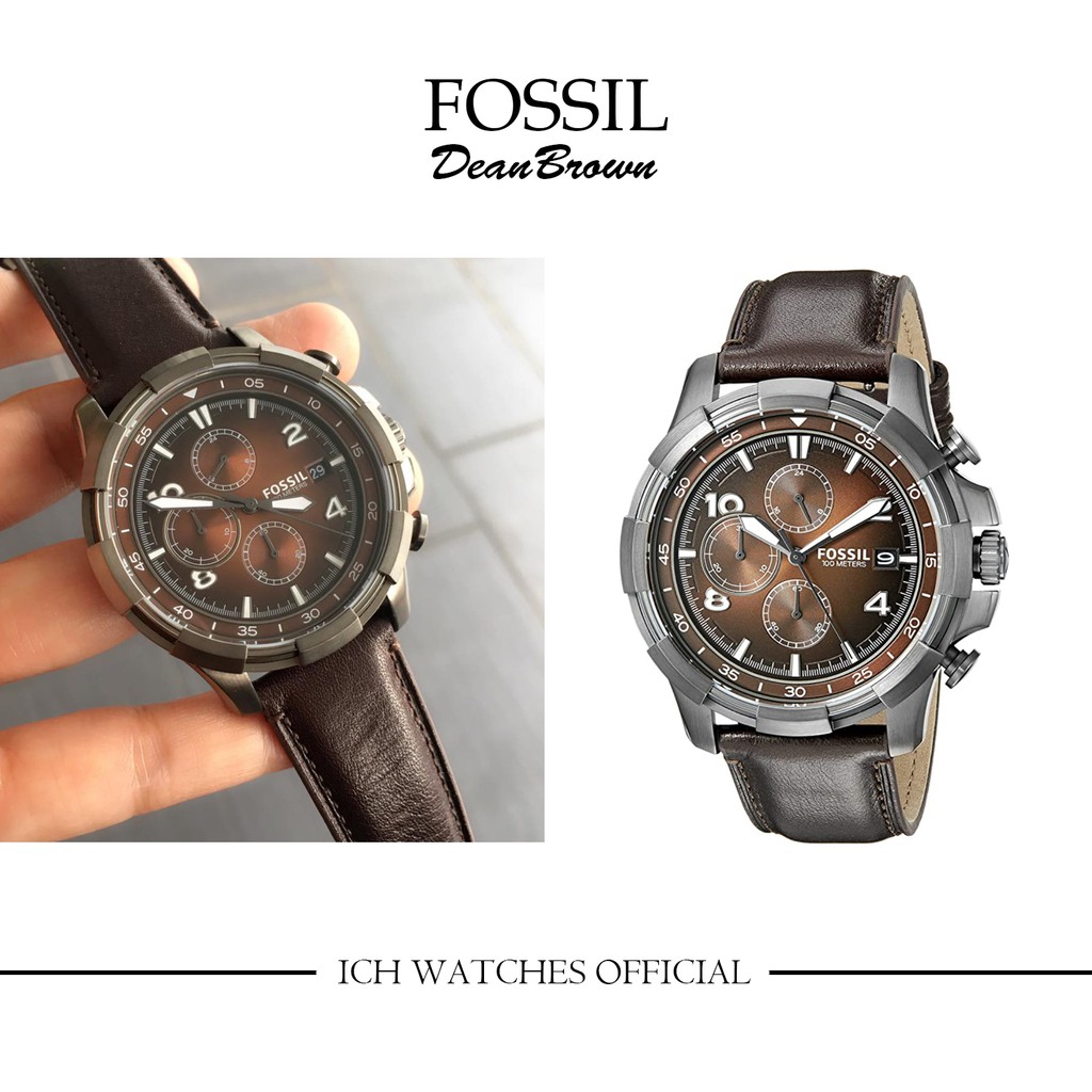 原裝進口美國FOSSIL DeanBrown三眼錶-計時碼表功能FS5113FS5155機械錶運動錶智能錶潛水錶生日禮物