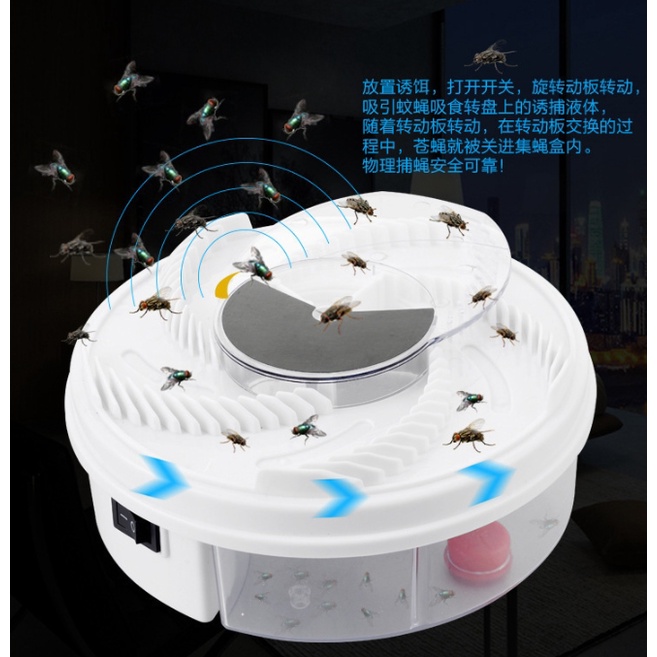 台灣倉庫 現貨 送誘餌五包  全自動 蒼蠅機 捕蠅器  usb供電 送電池+插頭 捕蠅神器 補蠅器  蒼蠅 捕蠅