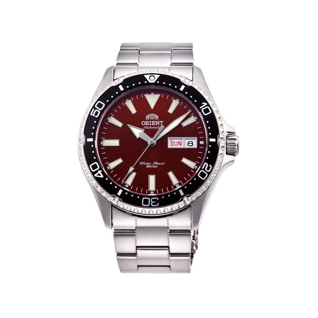 【聊聊私訊甜甜價】ORIENT東方錶WATER RESISTANT系列200m潛水鋼帶款紅色RA-AA0003R