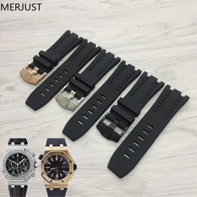 适配ap爱彼橡胶表带硅胶表带男士手表配件皇家橡树离岸系列28mm 蝦皮購物