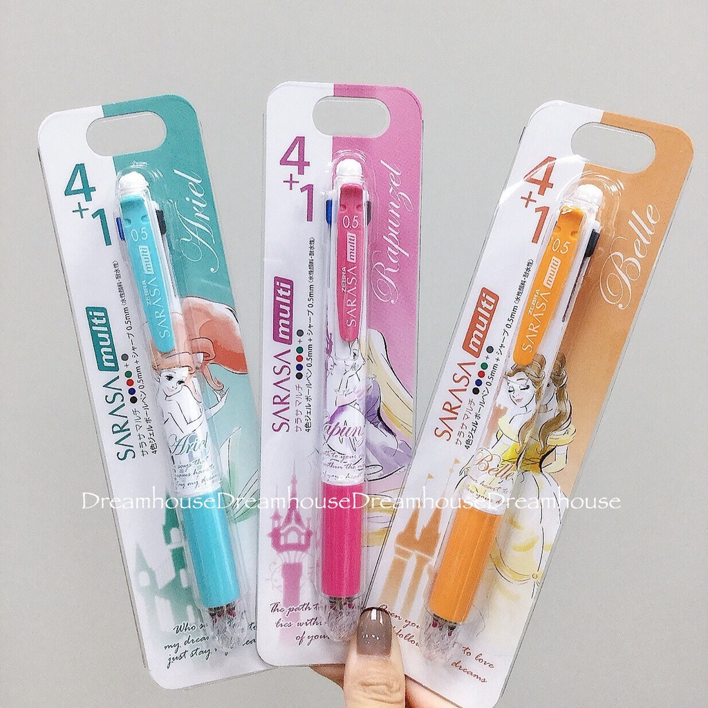 東京迪士尼 日本製 小美人魚 樂佩 貝兒 sarasa 4+1 四色筆 自動鉛筆 多色筆 原子筆 筆
