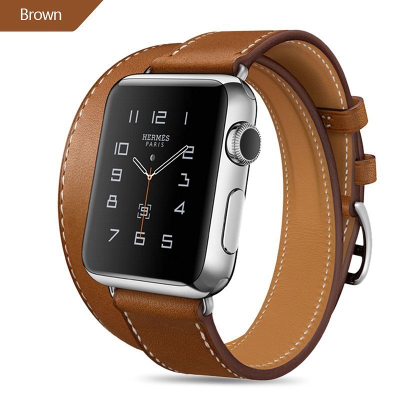 蘋果Iwatch5真皮表帶 蘋果愛馬仕針扣表帶Apple Watch4 40mm/44mm帶替換帶手錶帶 皮革副廠錶帶