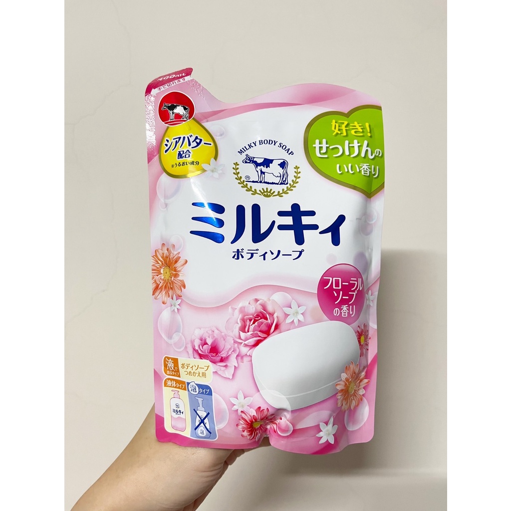 牛乳石鹼 牛乳精華沐浴乳補充包－玫瑰花香 400ml