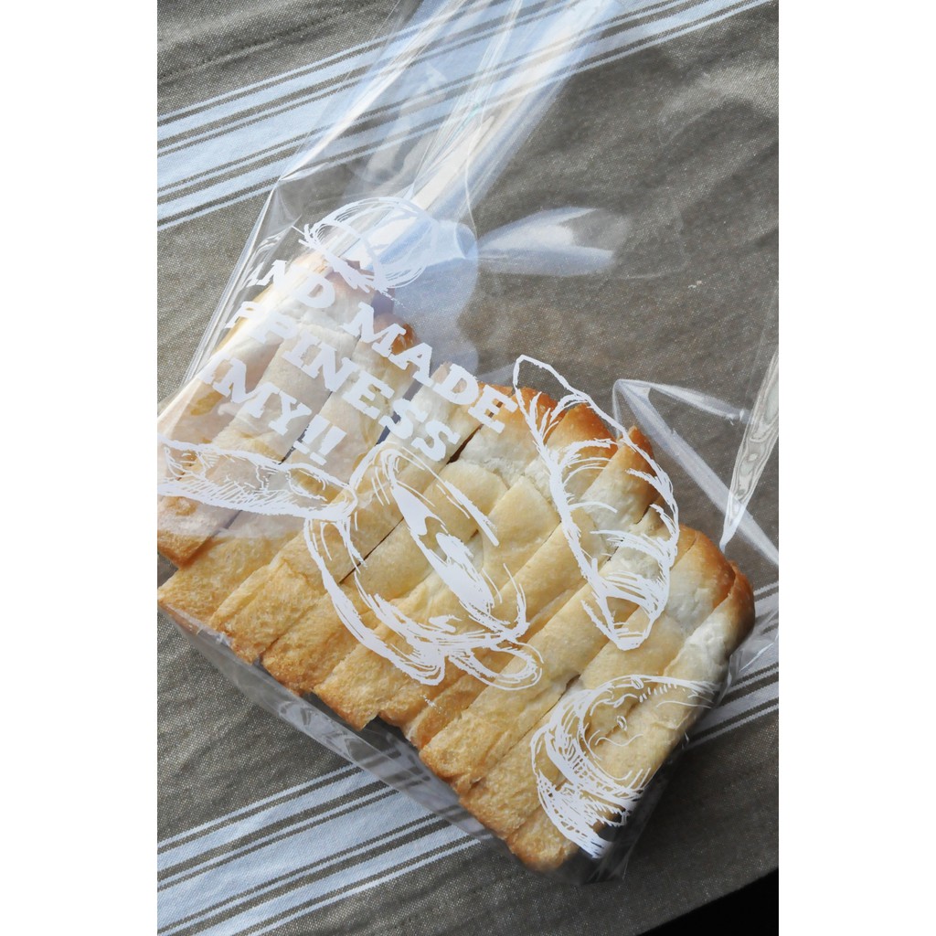 [樸樂烘焙材料]白色手繪下午茶-12兩吐司袋95入//麵包袋/蛋糕袋