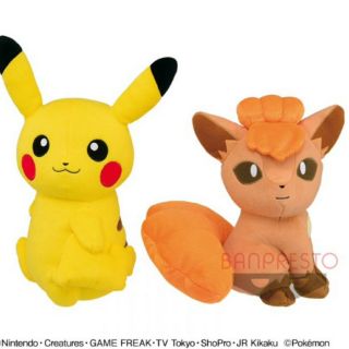 2020年sega景品 神奇寶貝 精靈寶可夢pokemon 皮卡丘&六尾 大玩偶 絨毛娃娃 一套2款