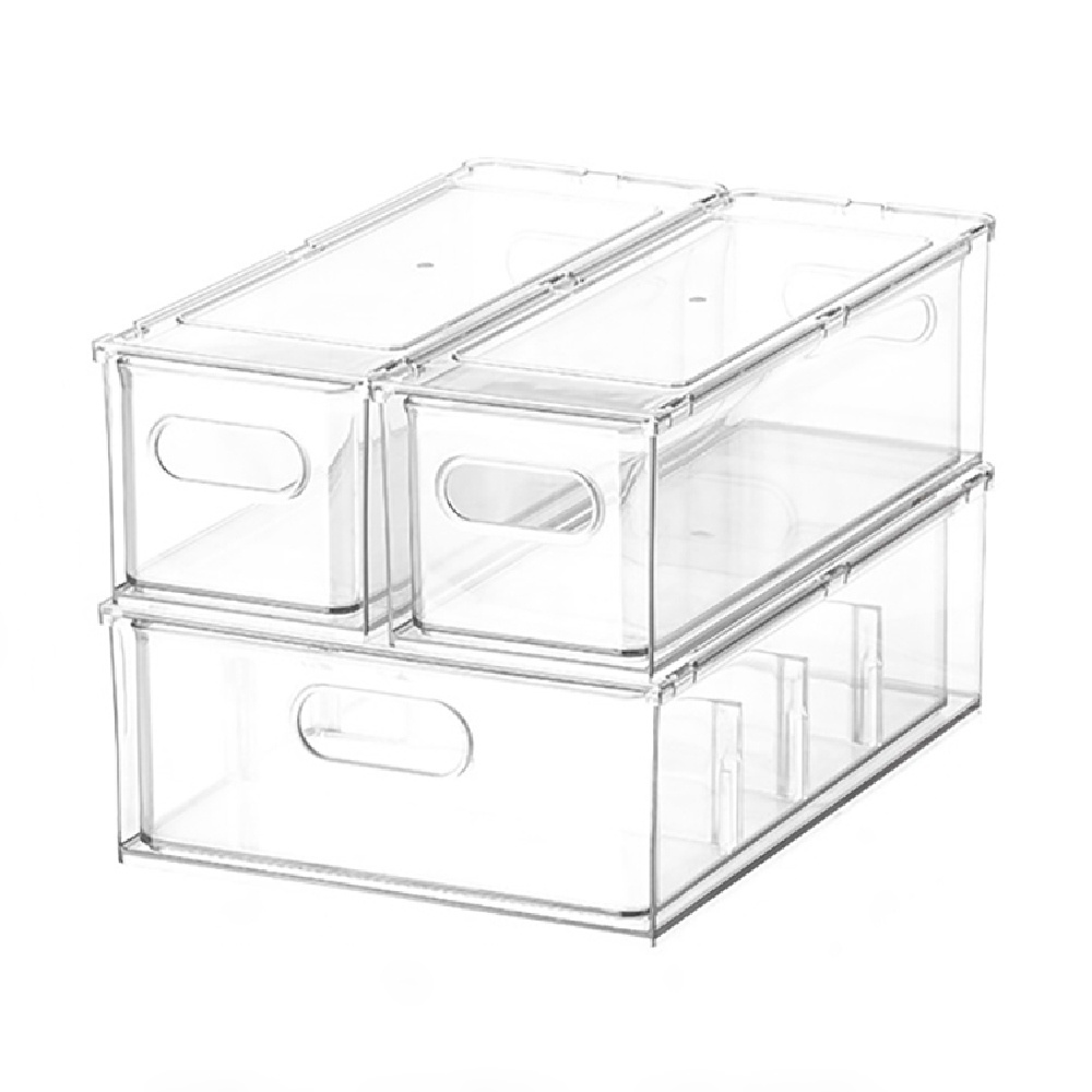 廚房透明PET抽屜式收納盒 冰箱食材分類疊加保鮮盒『熊愛貝百貨』
