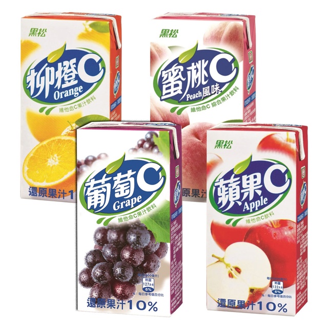 【蝦皮直營】黑松 24入/箱 維他命C綜合果汁飲料300ml 蘋果/葡萄/柳橙/蜜桃 4款可選