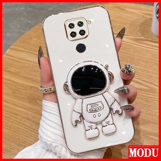 XIAOMI REDMI MODU 外殼豪華電鍍手機殼適用於小米紅米 Note 9 4G 馬卡龍色帶高階宇航員支架