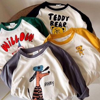 ♕Happy Baby♕ 兒童長袖 臺灣出貨 兒童長袖t卹純棉100%韓版2023春秋新款中小童上衣男女童打底衫潮T