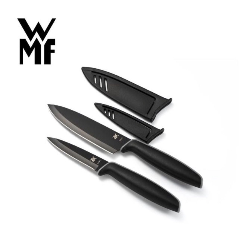 德國WMF Touch不鏽鋼雙刀組附刀套 9cm/13cm(一大一小2入組) 質感黑