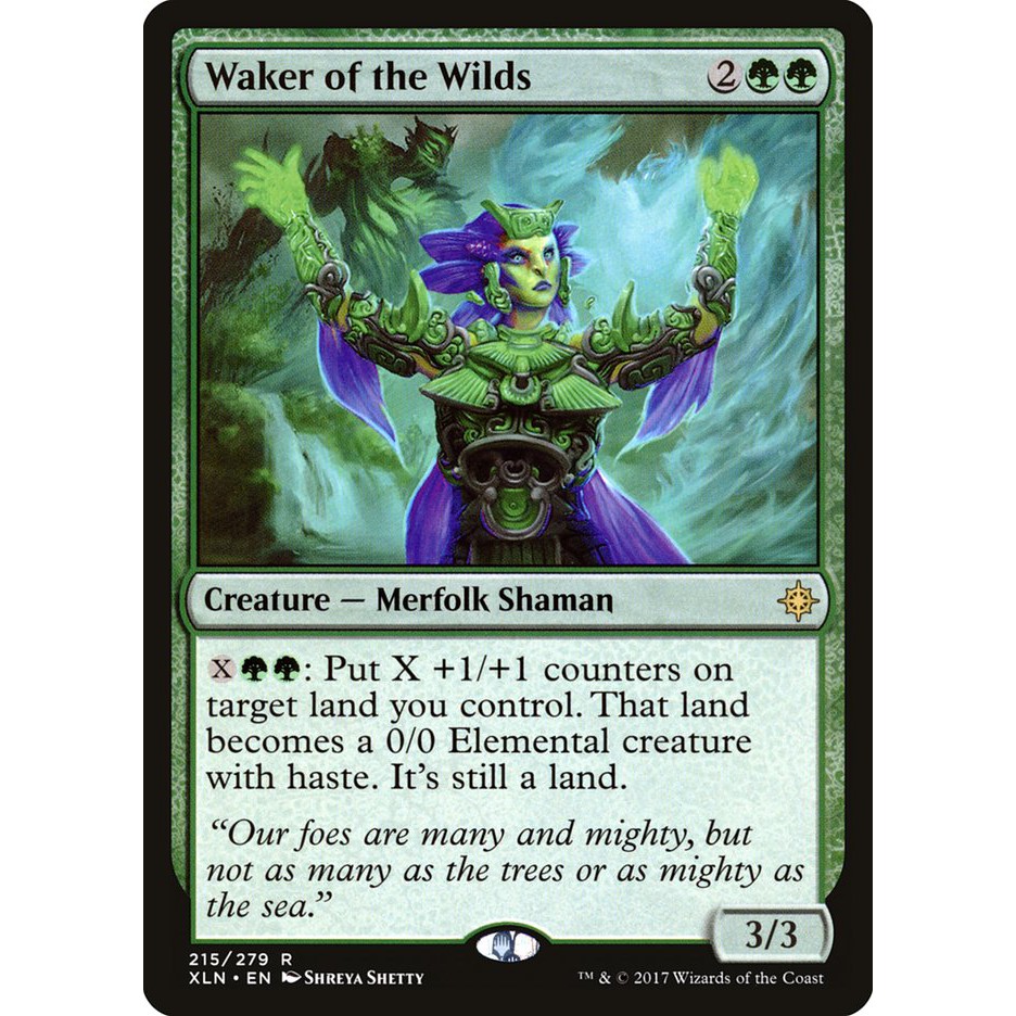 Mtg 魔法風雲會依夏蘭 215 R 蠻荒醒眠師waker Of The Wilds 原野を目覚めさせる者 蝦皮購物