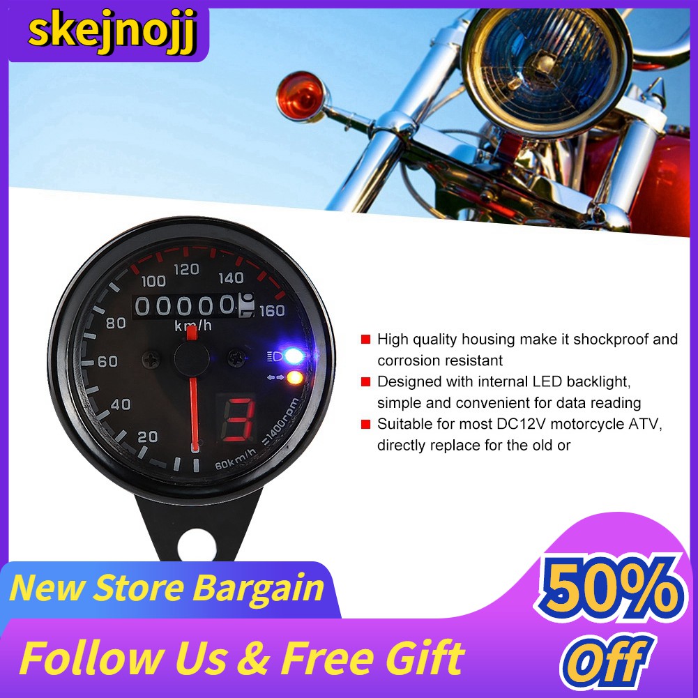 車速表dc12v 通用摩托車atv Led 背光里程表里程表規鐵odo 蝦皮購物