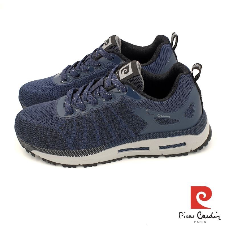 【米蘭鞋都】皮爾卡登 Pierre Cardin (男) 輕量 透氣 飛織 氣墊 運動鞋 7748 藍 另有黑色