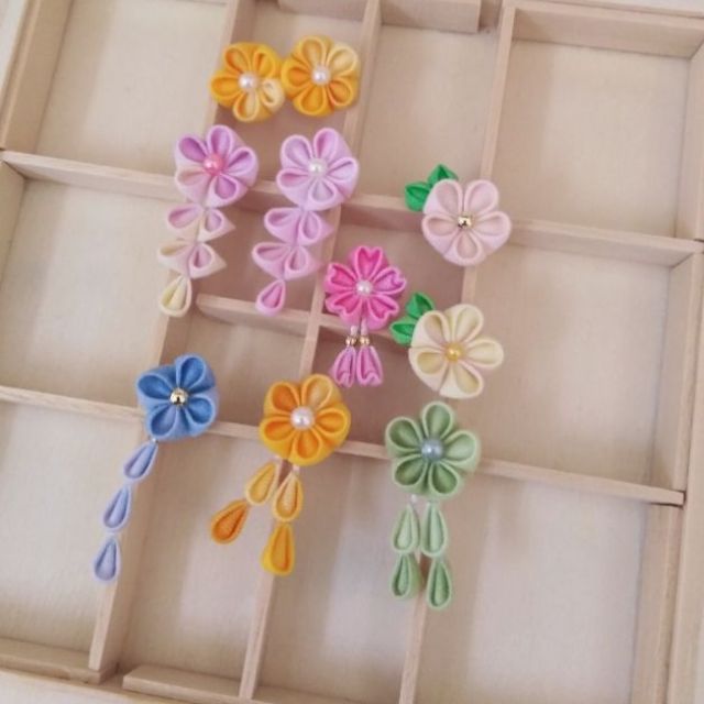 水下蝦手作 日式布花頭飾和風布花髮飾櫻花繡球花梅花黏土人ob11 黏土娃口袋人 蝦皮購物