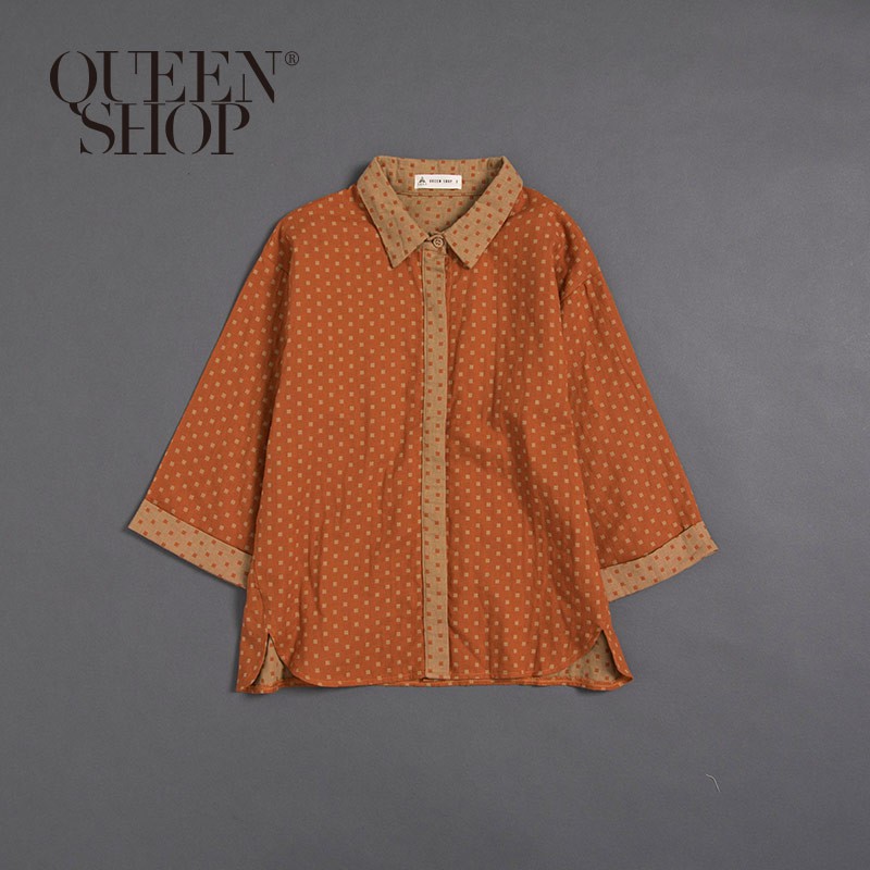 QUEENSHOP【01023191】女裝 拚色方塊補丁造型襯衫＊現+預＊