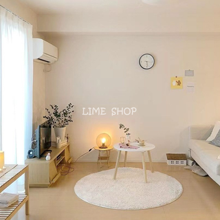 『LIME』極簡ins風毛絨地毯 柔軟純色客廳臥室家用圓形地毯 床邊白色毛絨坐墊 床邊地毯 圓形地墊（可訂製尺寸）
