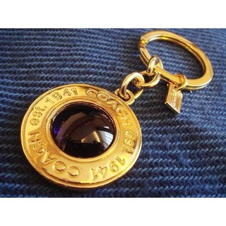 全新正品美國名牌 COACH 限量高質感金色紫色珠珠經典鑰匙圈，只有一件！(購買前請先詢問是否有存貨，隨時缺貨！)