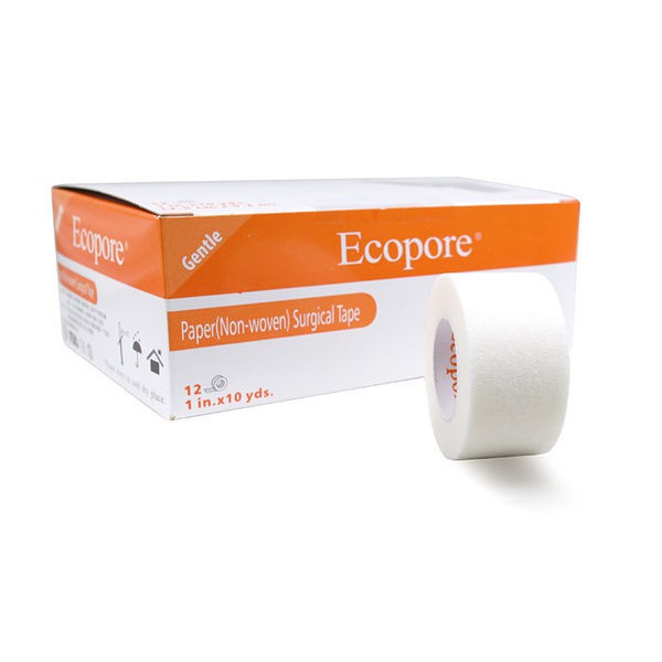 Ecopore水波紋透氣膠帶 白色 1吋(12入/盒)【醫康生活家】