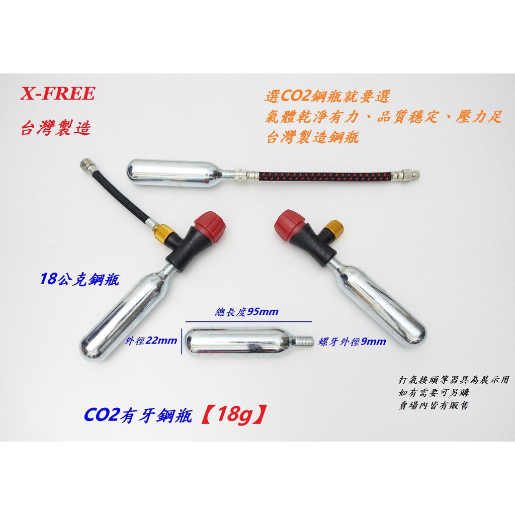 【小謙單車】全新CO2有牙鋼瓶【18g】