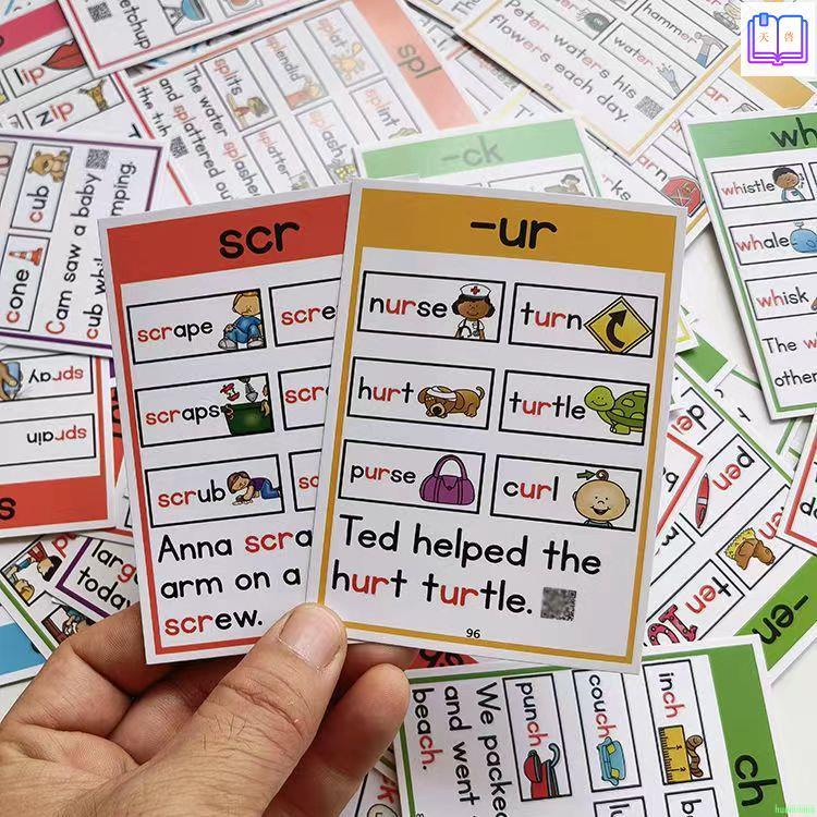 全新 英語自然拼讀phonics卡片英文字母108詞根發音點讀小學單詞教材具英語學習書書籍 高品質優選 蝦皮購物