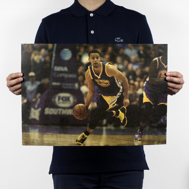 NBA 史蒂芬·柯瑞 Stephen Curry 咖哩 勇士隊 籃球 復古海報 牛皮紙海報 壁貼 658
