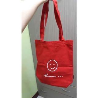 全新 agnes b法式微笑帆布袋 紅色帆布袋 專櫃商品 專櫃包包