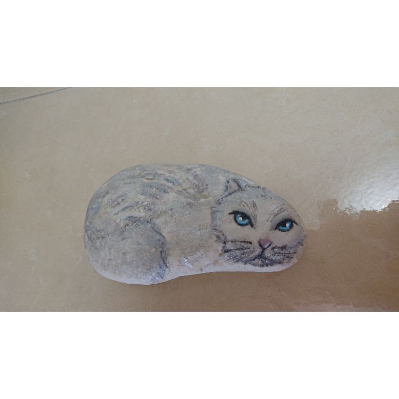 花蓮東海岸貓型彩繪原石